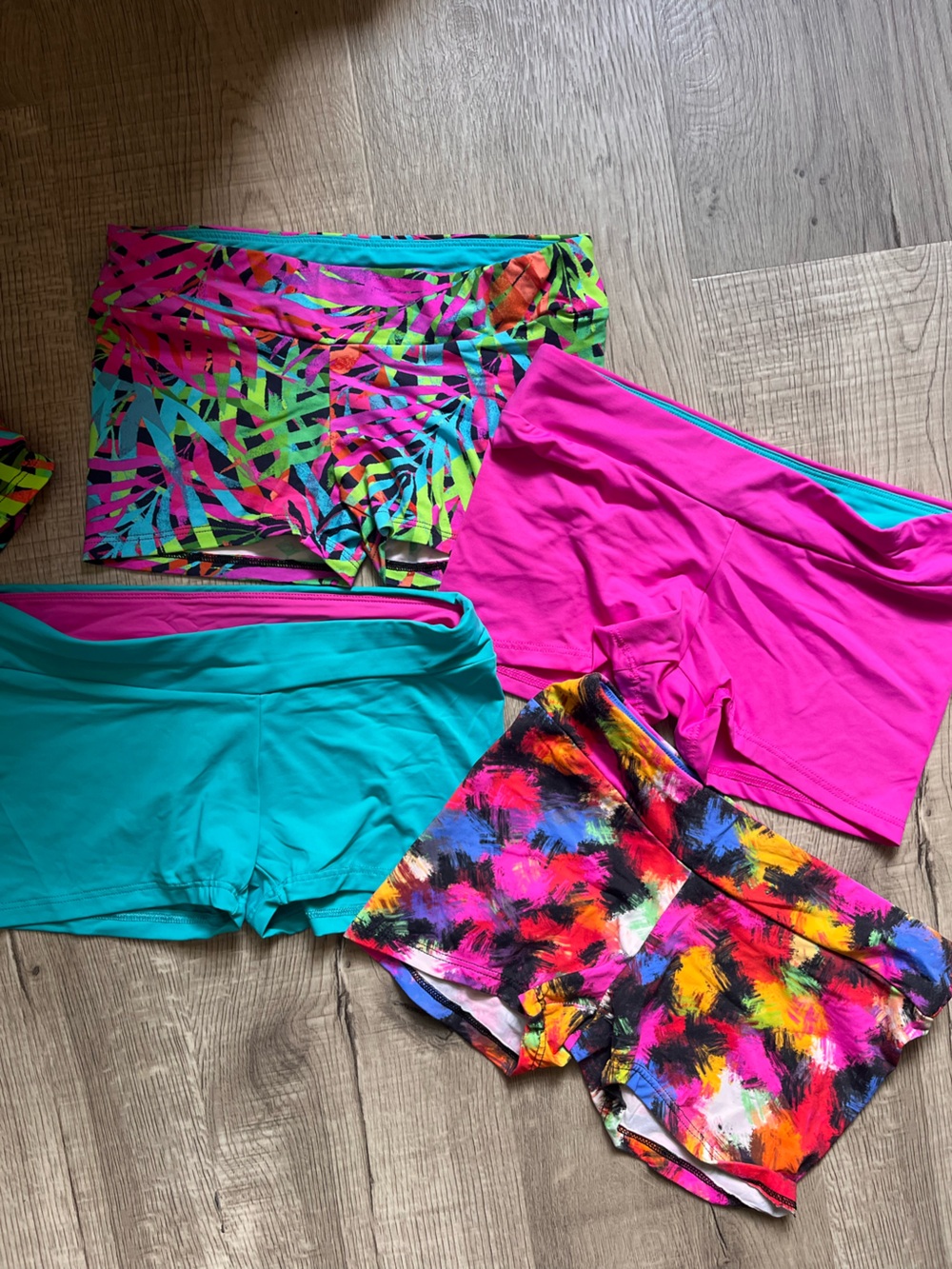 Girls' organicActive Shorts - Dance, Gymnastics, Cheer shorts, four pack bundle